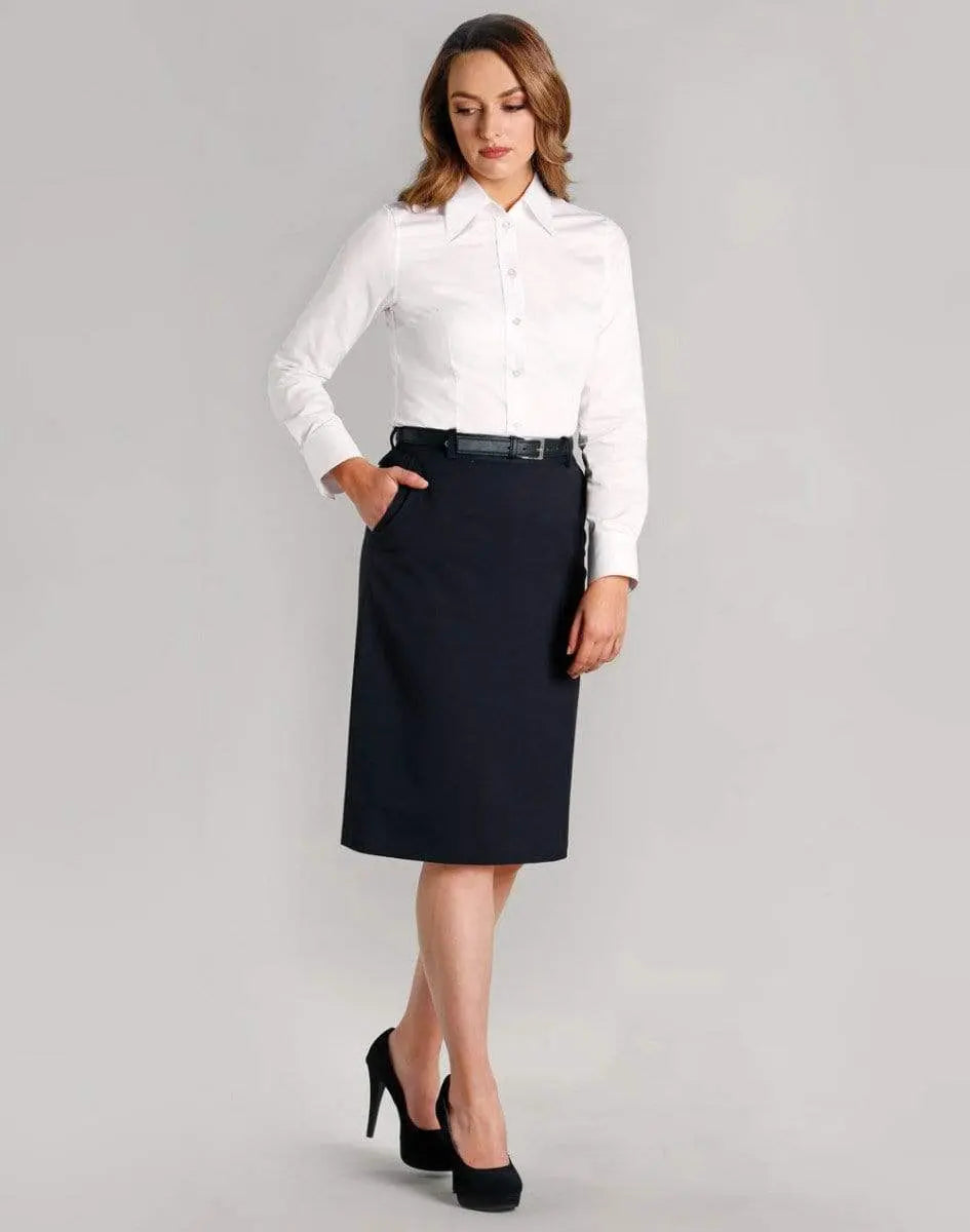 BENCHMARK Women's Poly/Viscose Stretch Twill Flexi Waist A-line Utility Lined Skirt M9478 Corporate Wear Benchmark